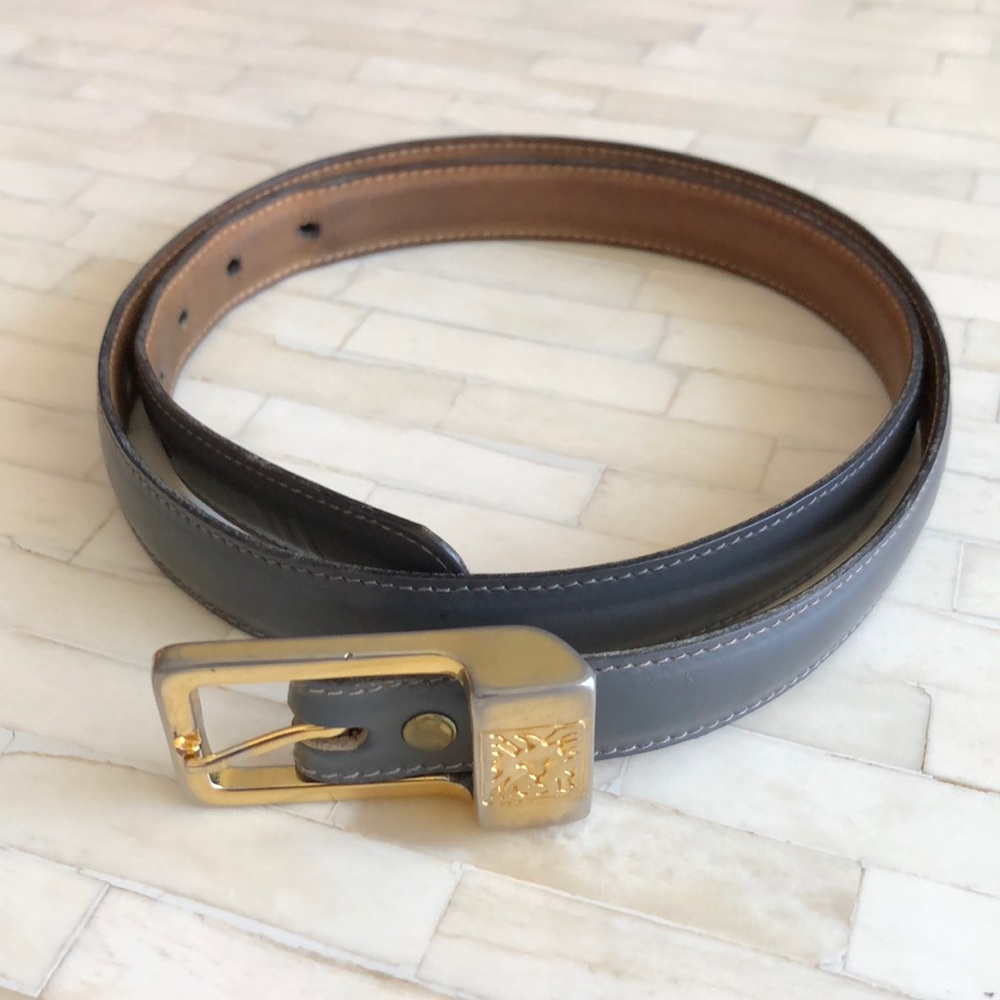 Anne Klein dark gray leather belt - GUC